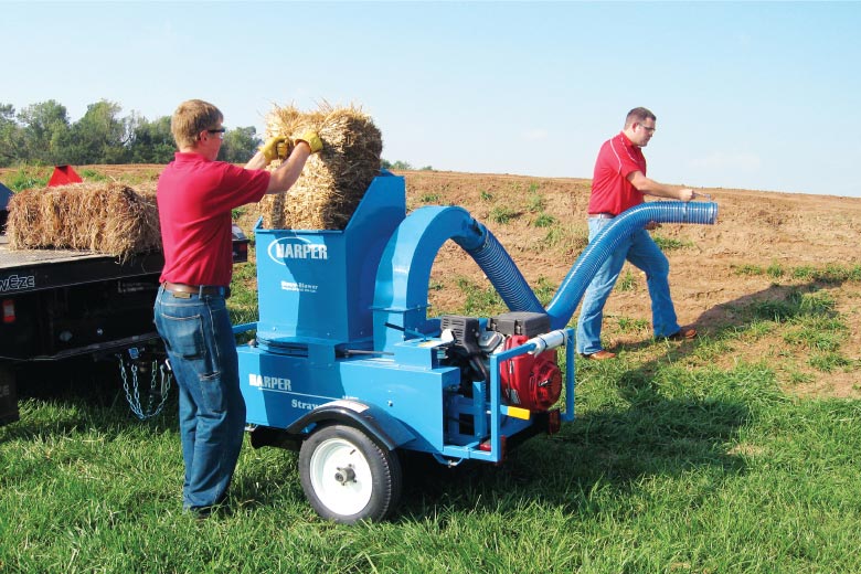 Top Feed Straw Blower Harper Turf